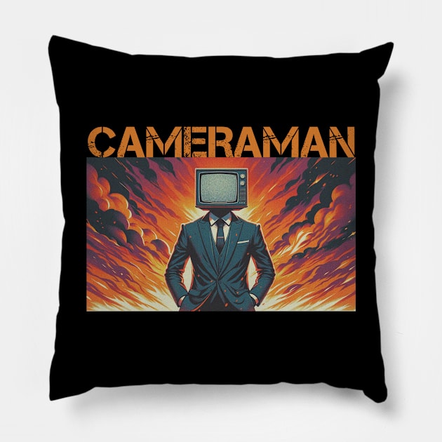 Skibidi Toilet Cameraman Pillow by poppoplover