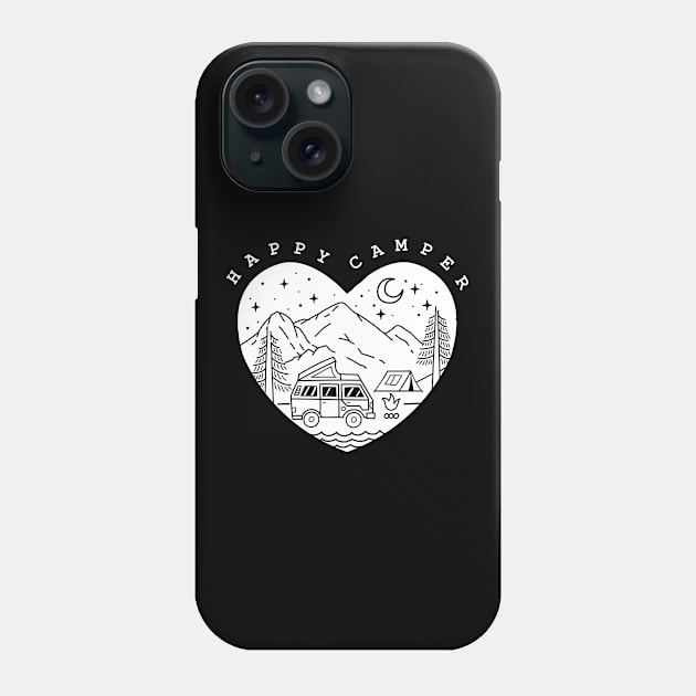 Happy Camper Doodle Phone Case by SuperrSunday