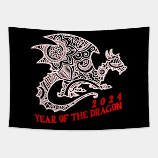 2024 Year of the Dragon, Hello 2024, Year of the Dragon 2024, Happy New Year 2024 Tapestry