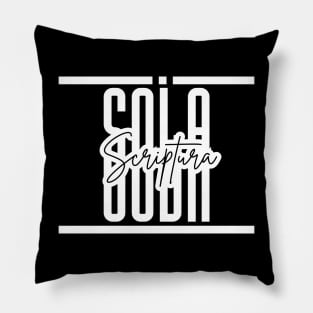 Sola Scriptura white logo design typography Pillow