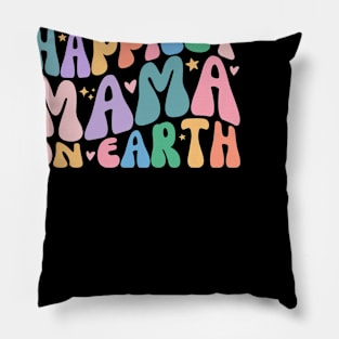 Happiest Mamma: Earthy Retro Groovy Mother's Day Pillow