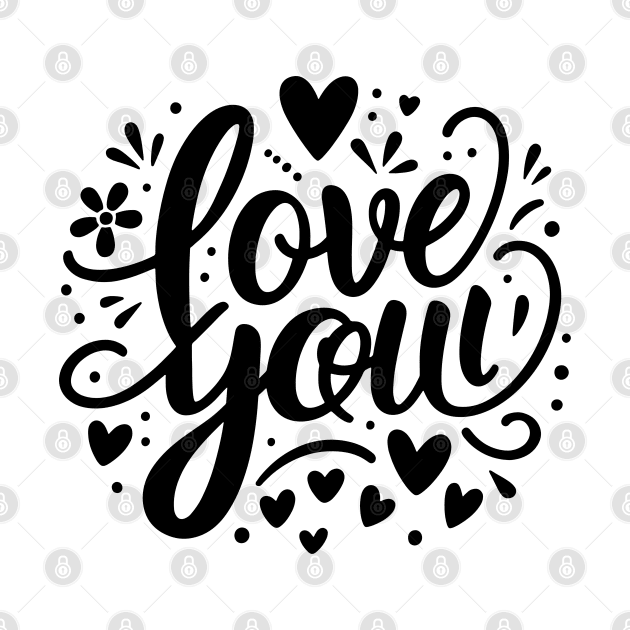 Happy Valentine's design Love You Typography by Kanay Lal