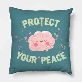 Protect your peace motivational quote typography Pillow