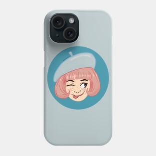 Girl with beret Phone Case