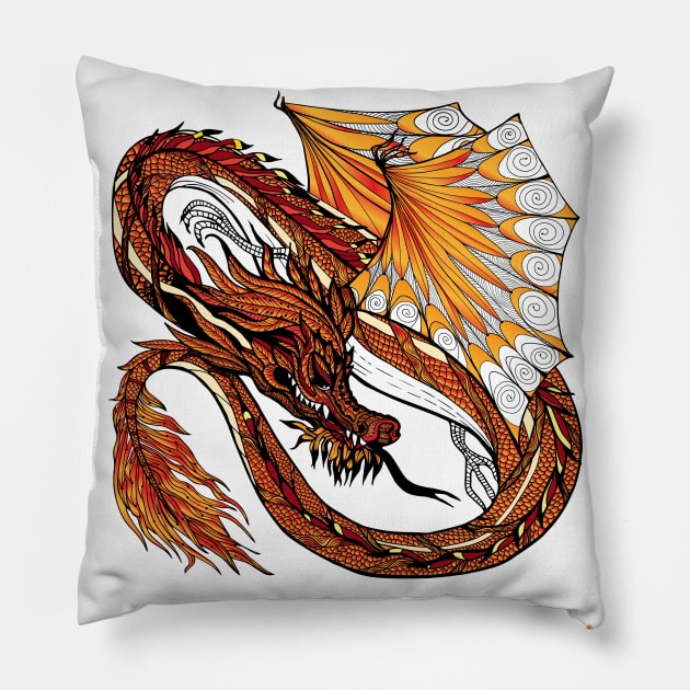 The Red Dragon Pillow by black8elise