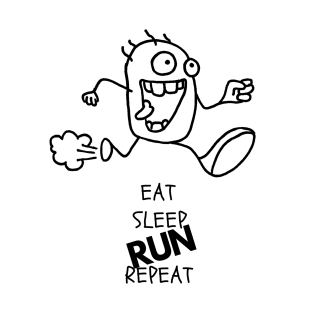 Harvey in Eat Sleep Run Repeat mode T-Shirt