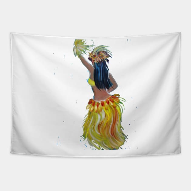 Hula Grass Skirt Tapestry by jennyleeandjim