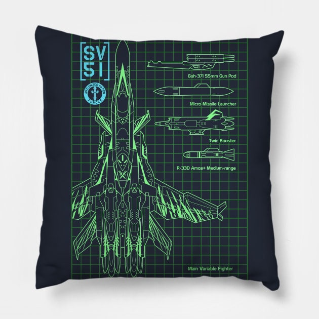 Macross SV51 Blueprint Pillow by don_kuma