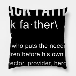 Funny Black Father Definition Fathers Day Gift Pillow