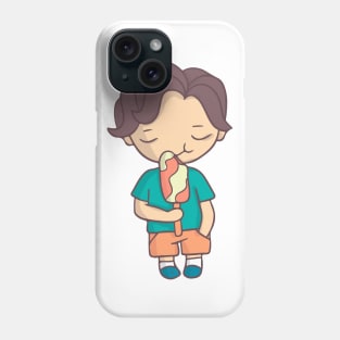 Boy eating ice-cream colored Phone Case