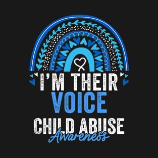 Child Abuse Prevention Awareness Month Blue Ribbon gift idea T-Shirt