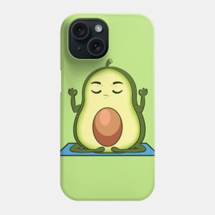 yoga avocado meditation Phone Case