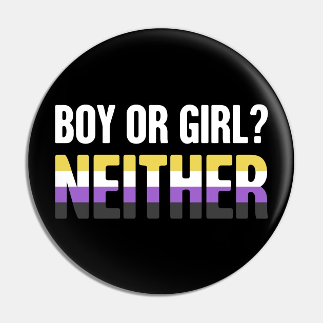 Funny Non-Binary Pride | Gender Identity Genderqueer Pin by MeatMan