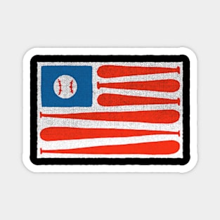 Baseball Lover American Flag Baseball Magnet