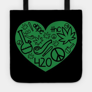 420 Green Heart Tote