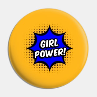 Girl Power! - Blue comic style - L Pin