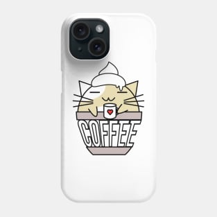 Meowcha in cup yellow Phone Case