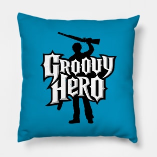 Awesome Horror Movie Hero Quote Logo Parody Pillow