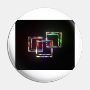 Three Floating Colorful Wireframe Cubes Design Pin