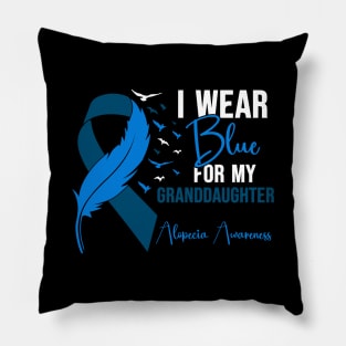 Alopecia Awareness I wear Blue for my Granddaughtera Pillow