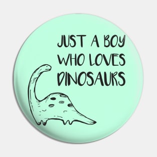 Just A Boy Who Loves Dinosaurs Pin