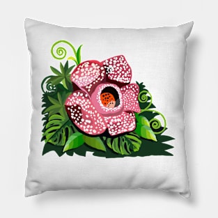 corpse lily, flower, red, rare flower, nature, rafflessia, rafflesia arnoldii- rafflesia flower Pillow