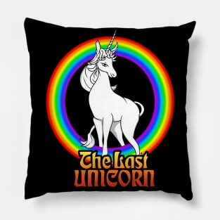 THE LAST UNICORN rainbow Pillow