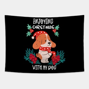 Enjoying Christmas With My Dog Tapestry