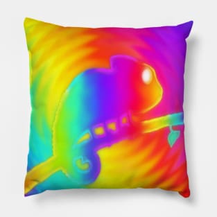 Rainbow Chameleon Pillow