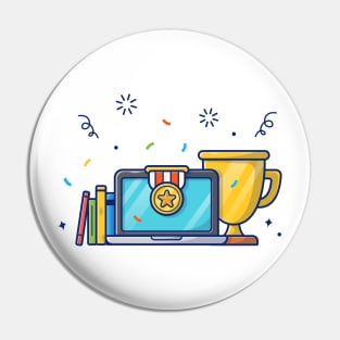 Gold trophy cartoon Pin