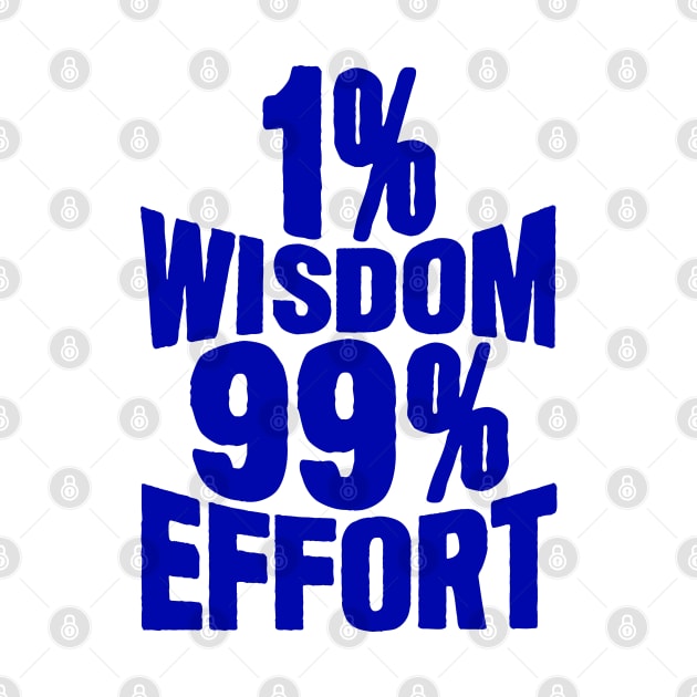 1% Wisdom 99% Effort by Plushism