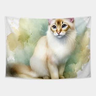 Javanese Cat - Watercolor Cat Tapestry