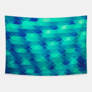 Modern Fashion Abstract Color Pattern in Blue / Green Tapestry