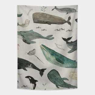 Whale (gray) Tapestry