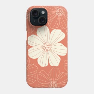 Marsh Mallow Doodle Flower Cream and Terra Cotta Phone Case