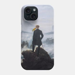 wanderer above the sea of fog with Sun Conure Phone Case