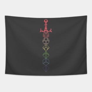 Rainbow Dice Sword Tapestry