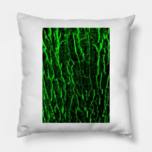 Texture - Neon Green Tree bark Pillow