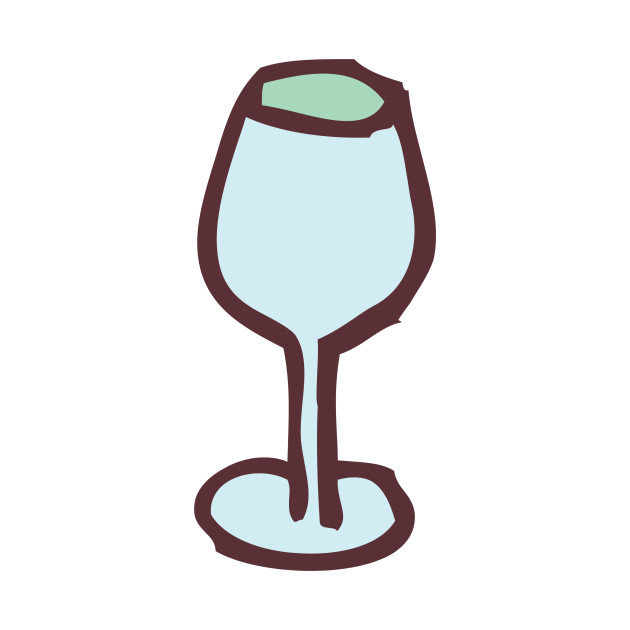 Wine Glass Funny Nursery Cartoon Drawing Design - Wine Glass - T-Shirt