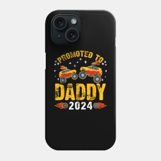 Promoted To Daddy Est 2024 Monster Trucks Dad To Be Phone Case