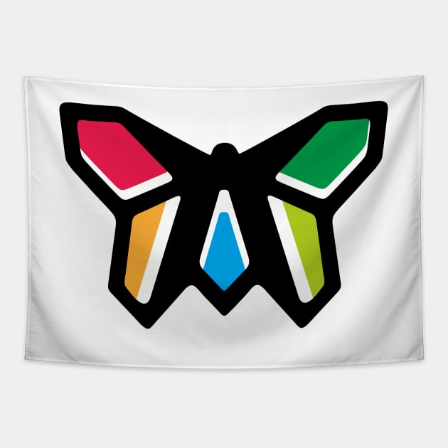 Rainbow Anigami Butterfly Tapestry by XOOXOO