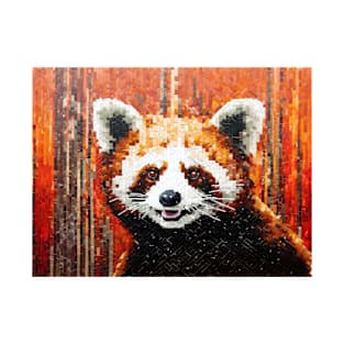 Red Panda Animal Art Decor Paint Mosaic T-Shirt