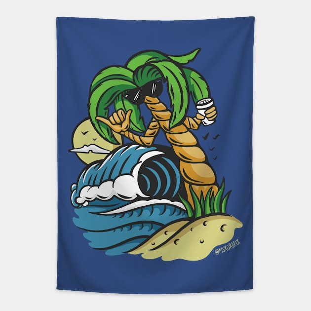 Palm Shaka Tapestry by MSX Grafix