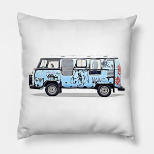 Graffiti Vintage Van Cartoon Pillow