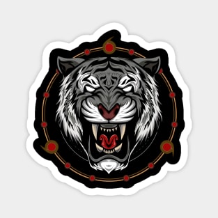 Angry Tiger with sacred symbol Magnet