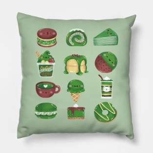 Matcha Desserts Pillow