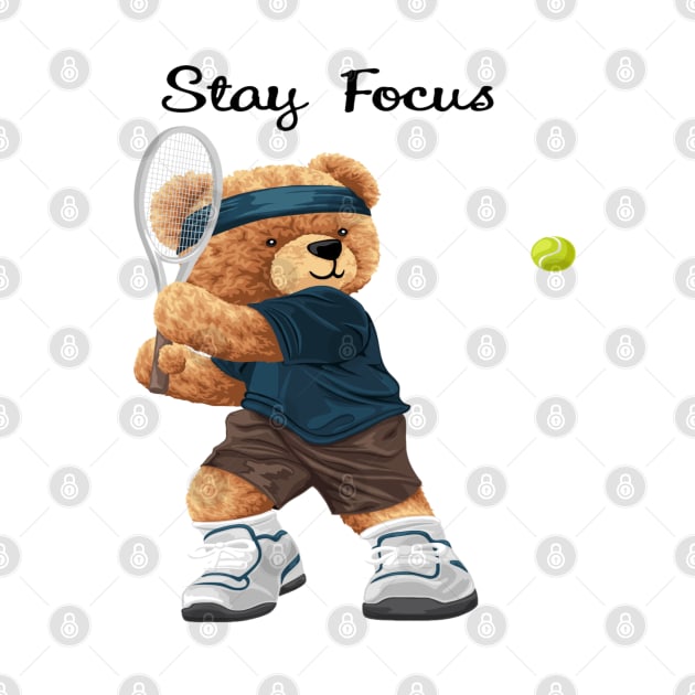 BEAR PLAYING TENNIS by Gouzka Creators 