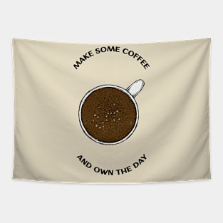 Coffee Cup Motivation Quote Tapestry