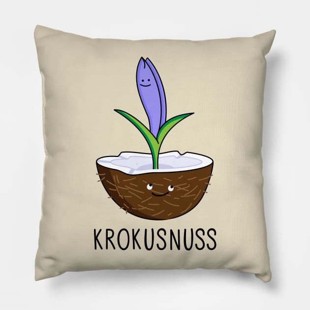 Funny crocus with coconut Pillow by spontania