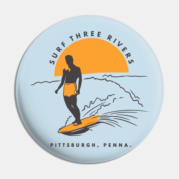 SURF 3 RIVERS Pin by OldSkoolDesign